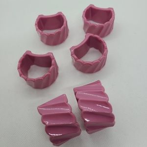Vintage Dusty Pink Napkin Rings 1980s Hong Kong Set of 6